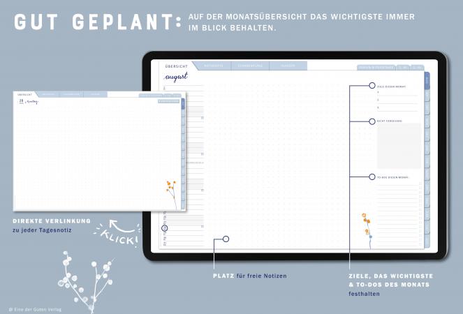 Detailansicht Wochenplanung, digitaler Lehrerkalender 2023 2024 mit extra Notizseiten für jeden Tag und jede Woche